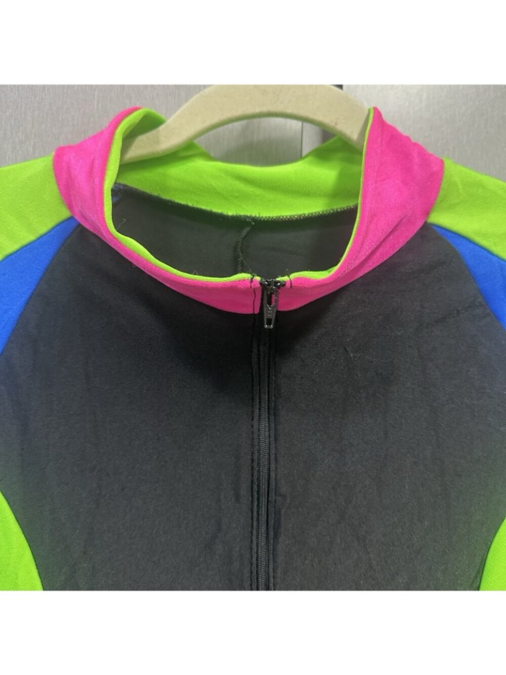 Vintage 80s Sport Europa Neon Ski Suit Large One Piece Stirrup Jumpsuit - Picture 3 of 11